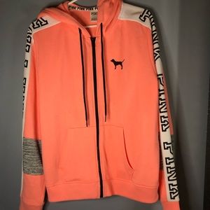 PINK coral zip up hoodie